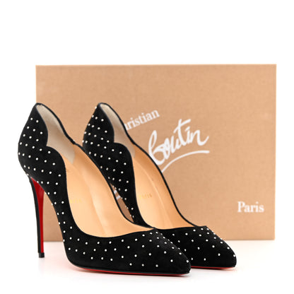 Christian Louboutin Veau Velours Studded Hot Chick 100 Pumps 38 Black Silver 13 of 13