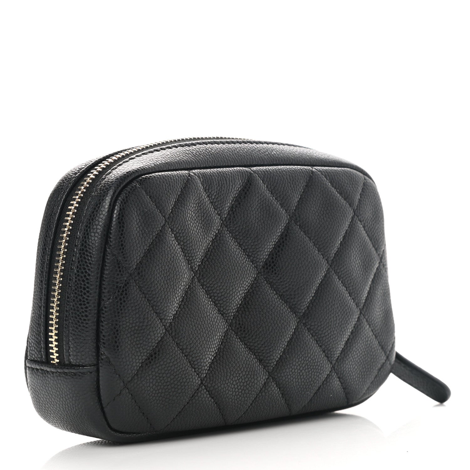 Chanel Caviar Quilted Small Curvy Pouch Cosmetic Case Black 3 of 7