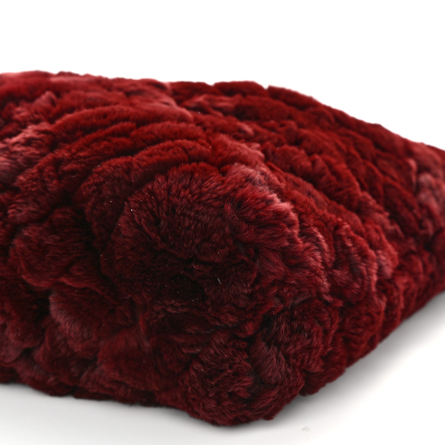 Chanel Rabbit Fur Quilted Pattern Shopping Tote Burgundy 11 of 11