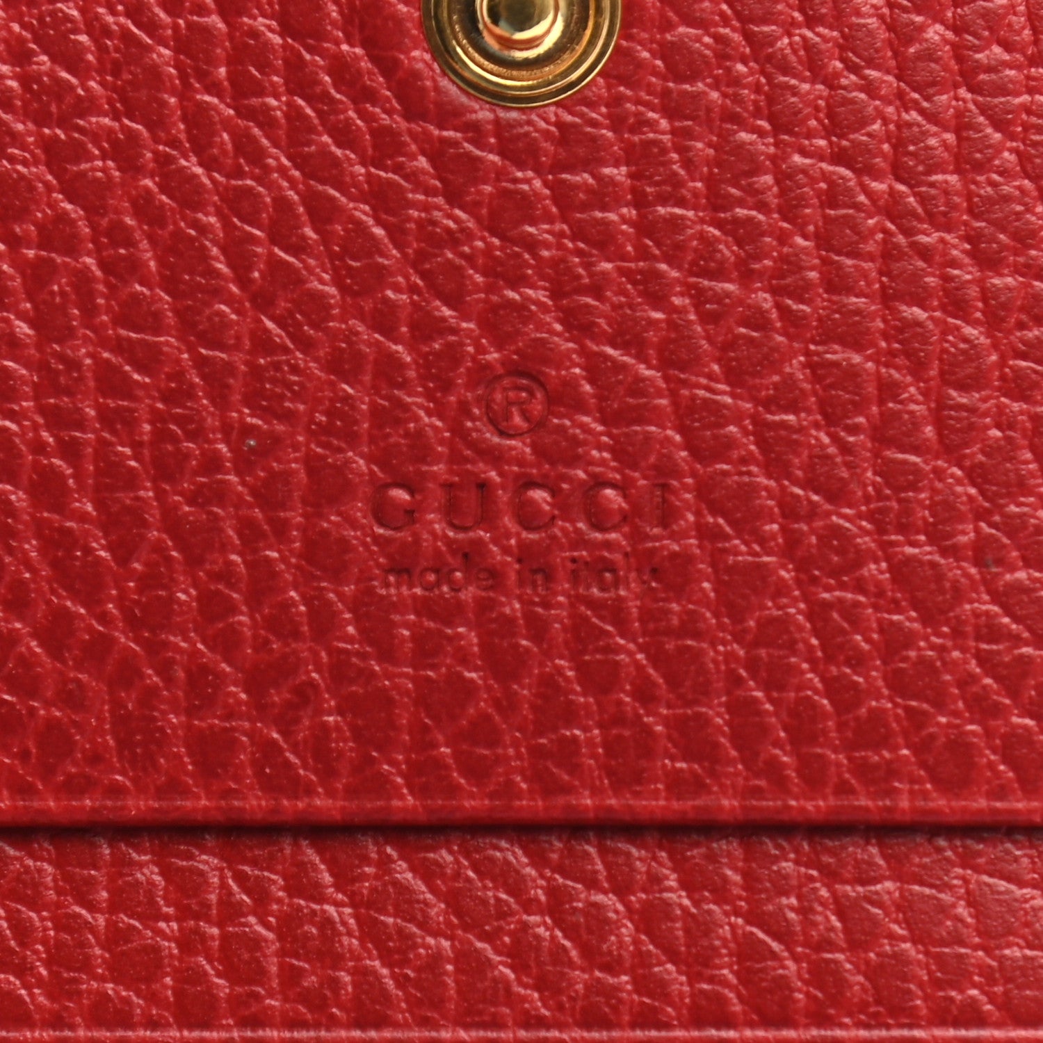 Gucci Pebbled Calfskin GG Marmont Card Case Hibiscus Red 6 of 8