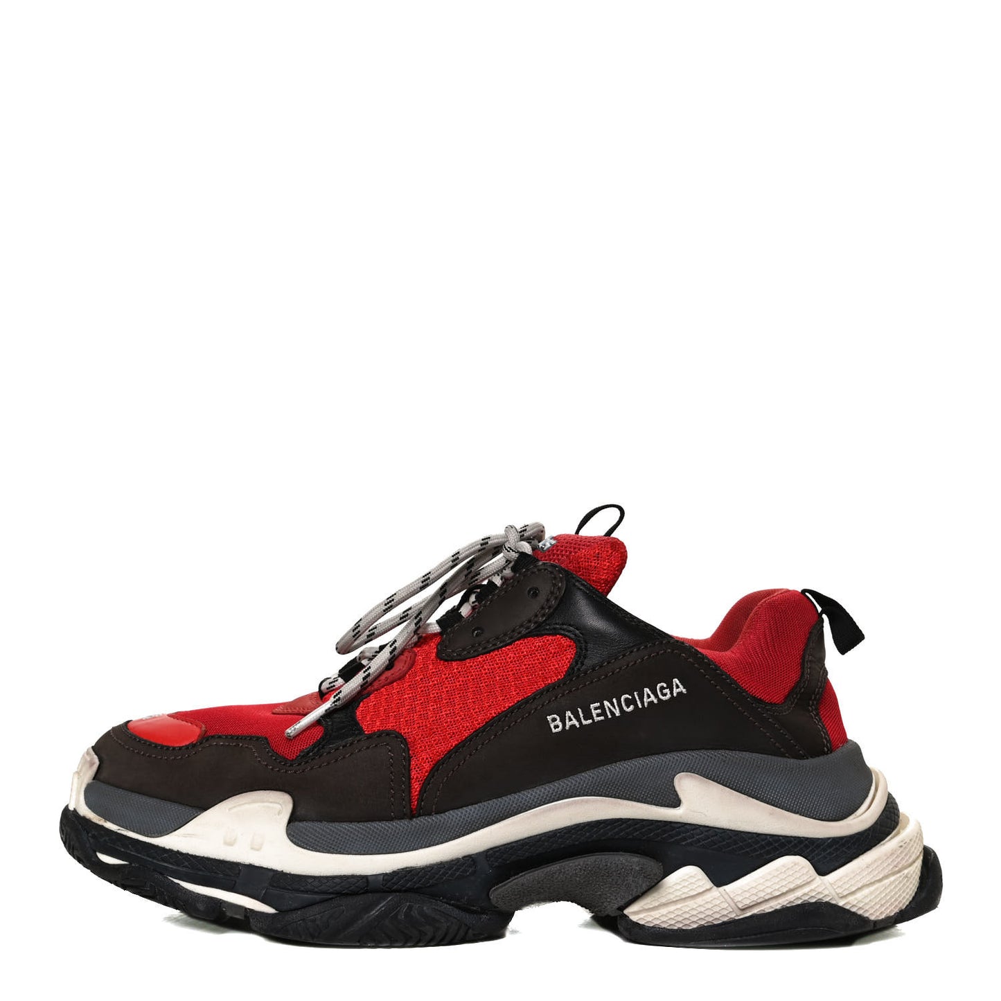 Fabric Mesh Mens Triple S Sneakers 43 Rouge Black