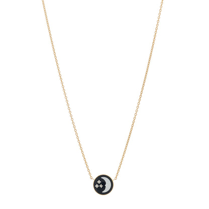 Christian Dior 18K Yellow Gold Diamond Black Onyx Mother of Pearl Rose Celeste Pendant Necklace 3 of 7