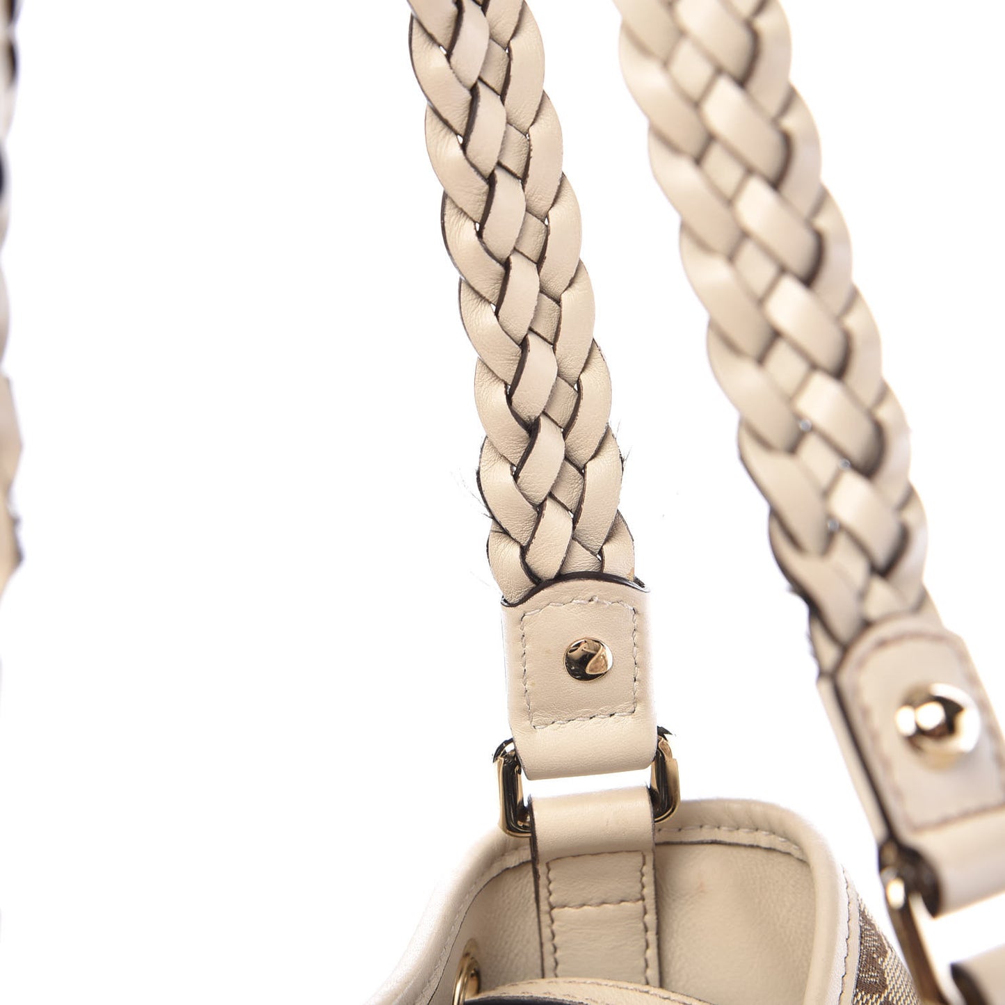 Monogram Peggy Braided Tote Off White