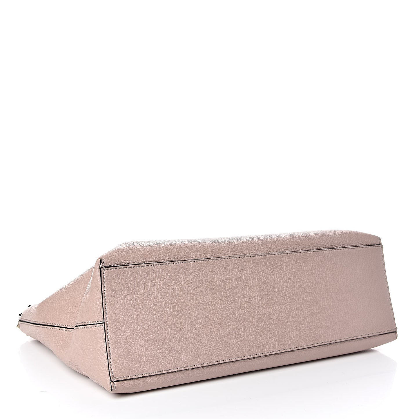 Grained Calfskin Rockstud Shoulder Tote Poudre