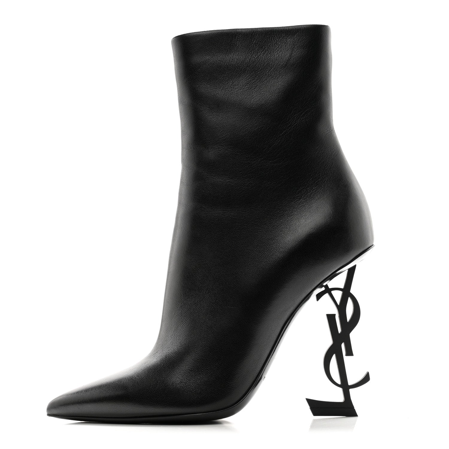 Saint Laurent Calfskin Opyum Ankle Boots 37 Black 1 of 9