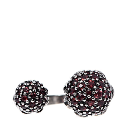 John Hardy Sterling Silver Garnet Dot Bypass Ring 55 7.25 1 of 6