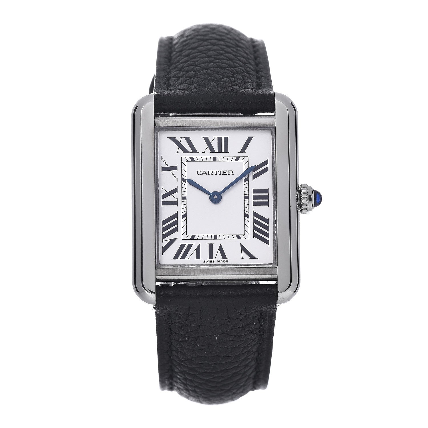 Cartier Stainless Steel Calfskin 24mm Tank Solo Quartz Watch 1 of 8