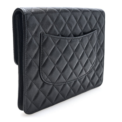 Chanel Caviar Quilted Square Flap Clutch Black 3 of 7