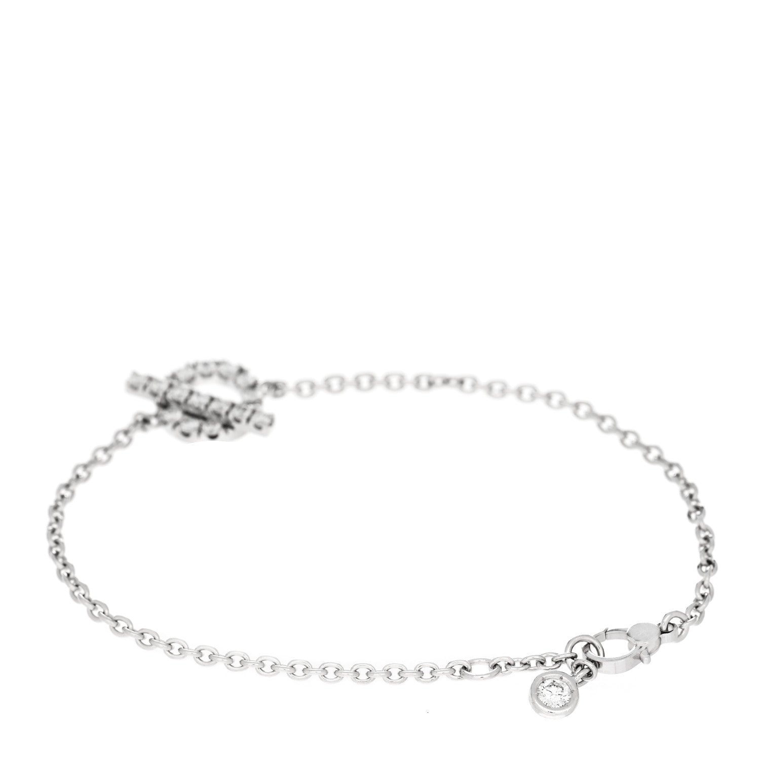 Hermes 18K White Gold Diamond Finesse Bracelet SH 2 of 4