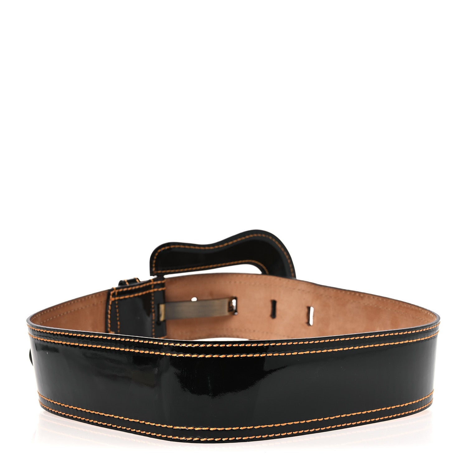 Fendi Patent Wide B Belt 80/32 Black 2 of 7