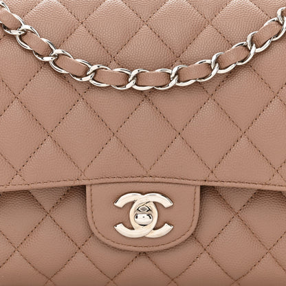 Chanel Caviar Quilted Medium Double Flap Beige 8 of 10