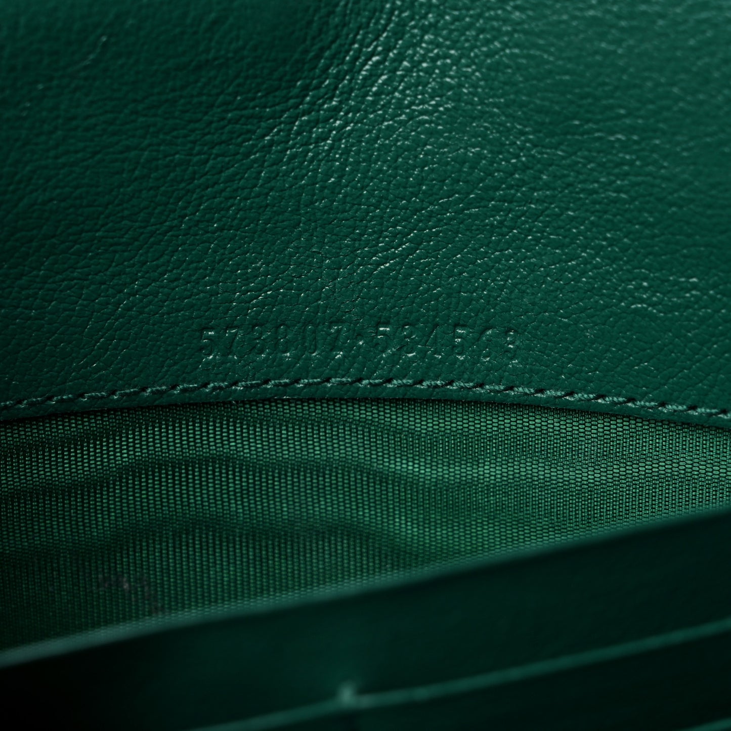 Azalea Calfskin Enamel Matelasse Diagonal Torchon GG Marmont Chain Wallet New Shamrock Emerald