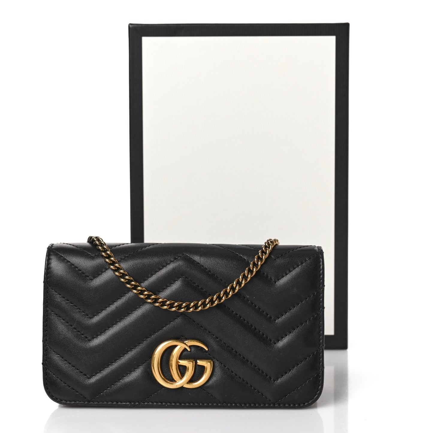 Calfskin Matelasse GG Marmont Mini Bag Black