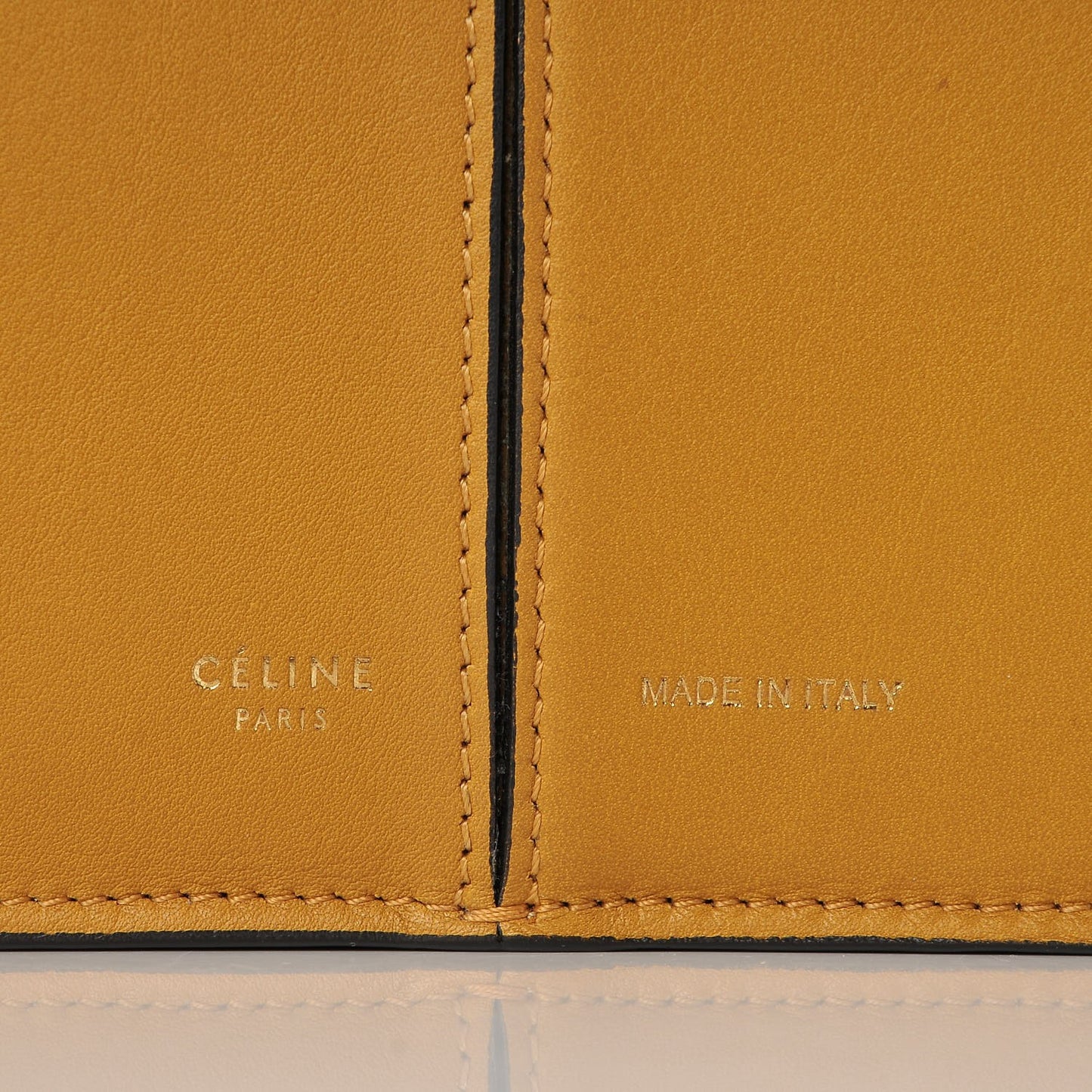 Natural Calfskin Medium Tri-Fold Bag Daffodil