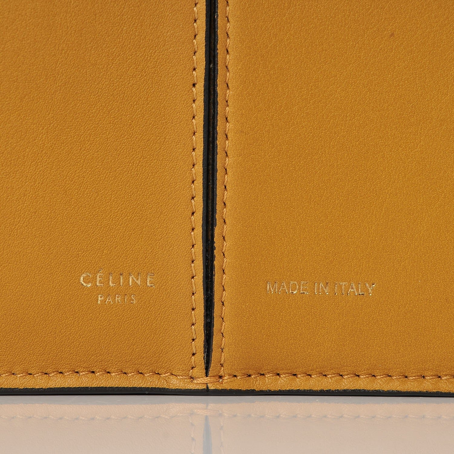 Celine Natural Calfskin Medium Tri-Fold Bag Daffodil 6 of 10
