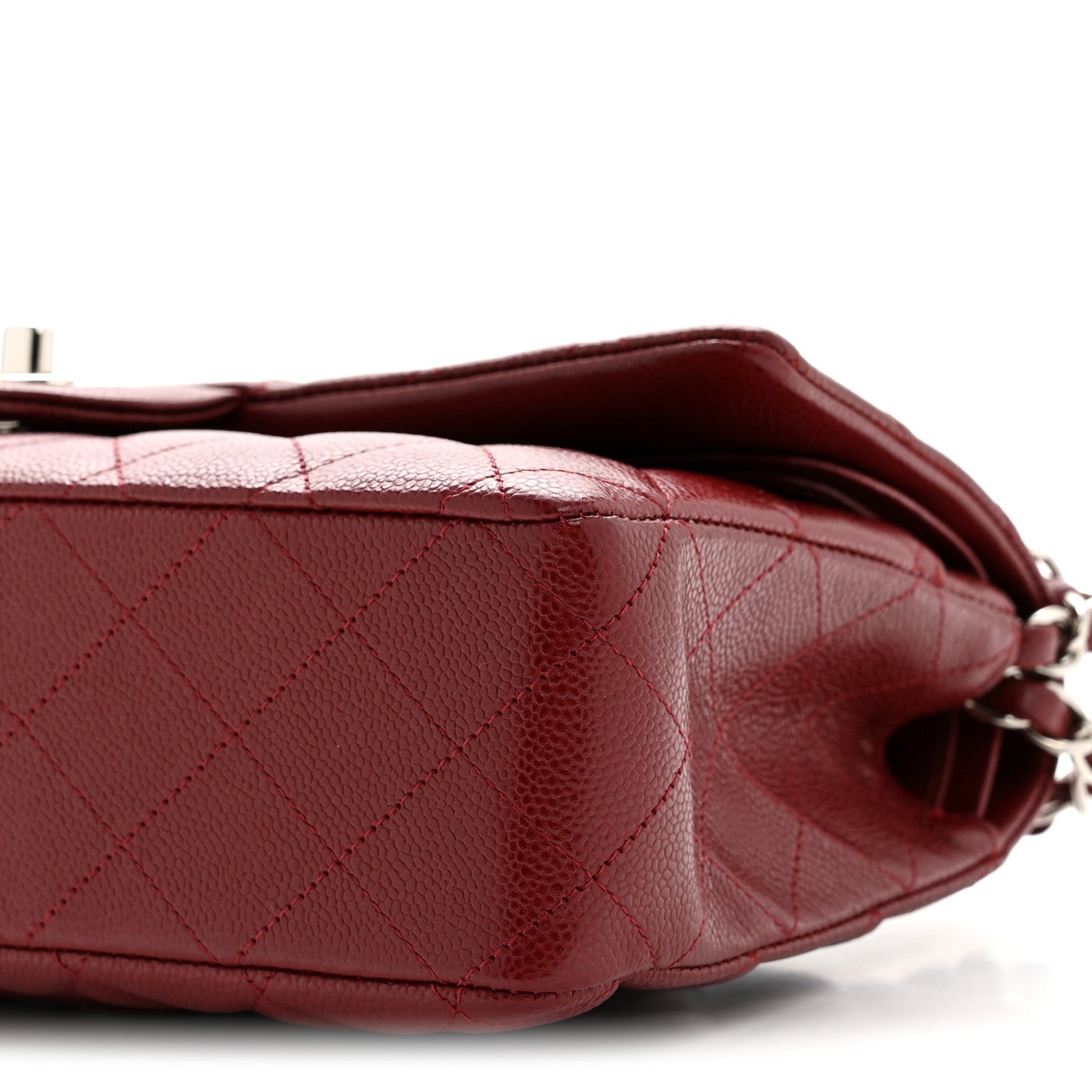 Chanel Caviar Quilted Medium Double Flap Burgundy 10 of 12