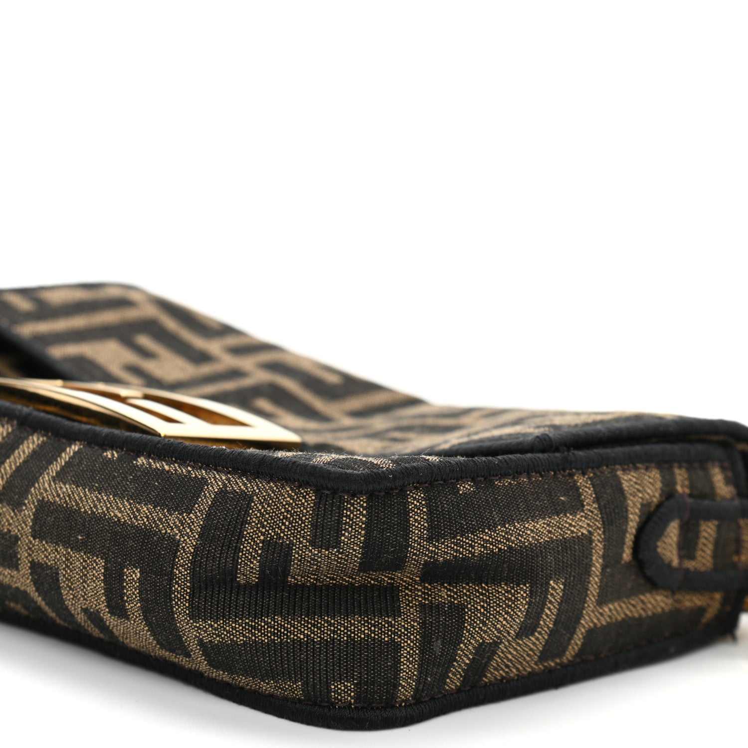 Fendi Fabric Jacquard FF 1974 Mini Baguette Tobacco Moro Black 10 of 11