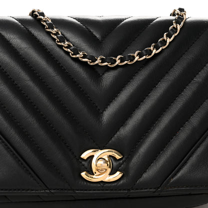 Chanel Calfskin Chevron Quilted Mini Statement Flap Black 8 of 11