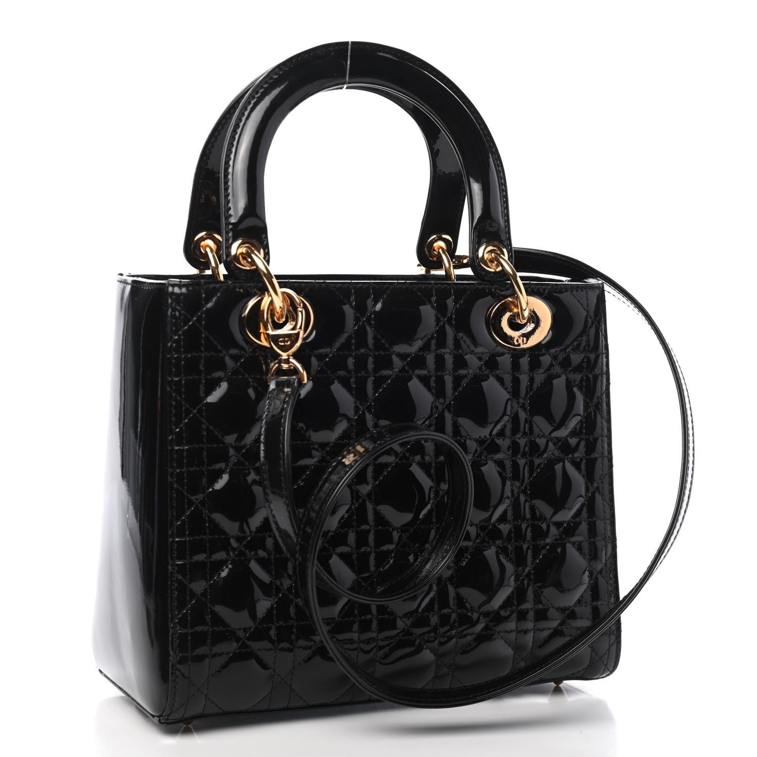 Christian Dior Patent Cannage Medium Lady Dior Black 2 of 10