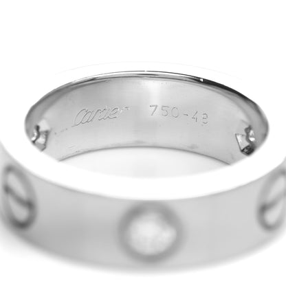 Cartier 18K White Gold 3 Diamond 5.5mm LOVE Ring 48 4.5 4 of 4