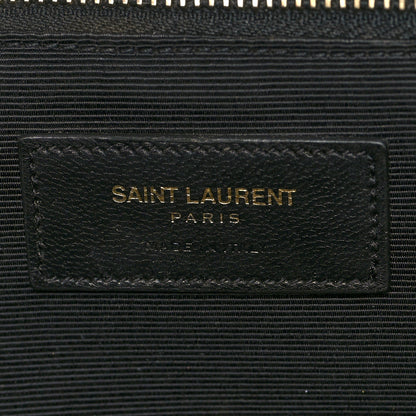 Saint Laurent Grain De Poudre Matelasse Chevron Large Monogram Satchel Dark Beige 5 of 14