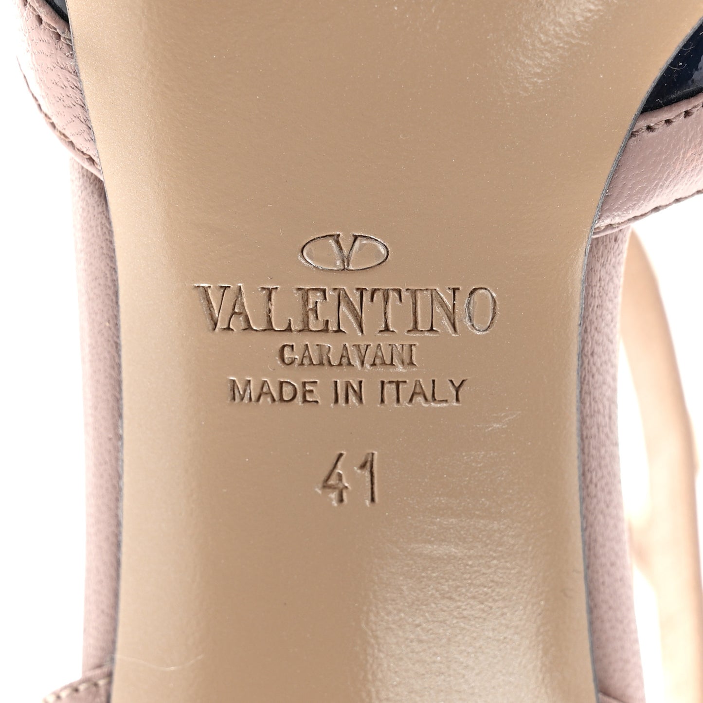 Patent Nappa Rockstud Ankle Strap 65mm Pumps 41 Marine Poudre