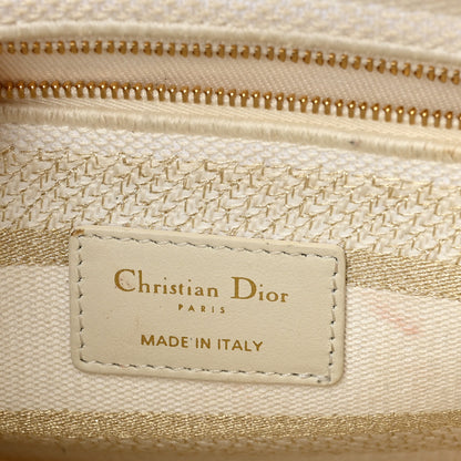 Christian Dior Canvas Embroidered Jardin D'Hiver Medium Lady D-Lite White Gold 6 of 14