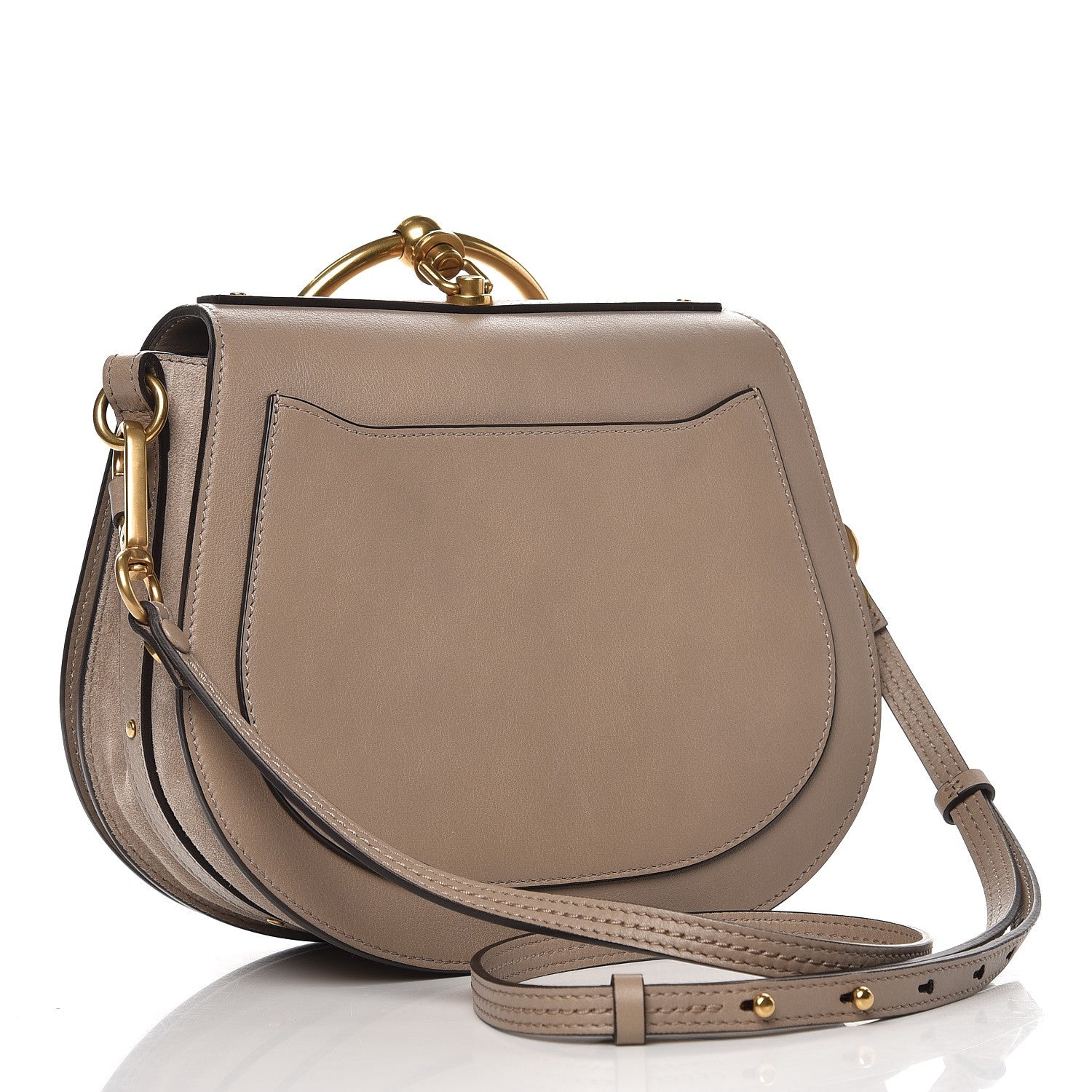 Chloe Calfskin Suede Medium Nile Bracelet Bag Motty Grey 3 of 8
