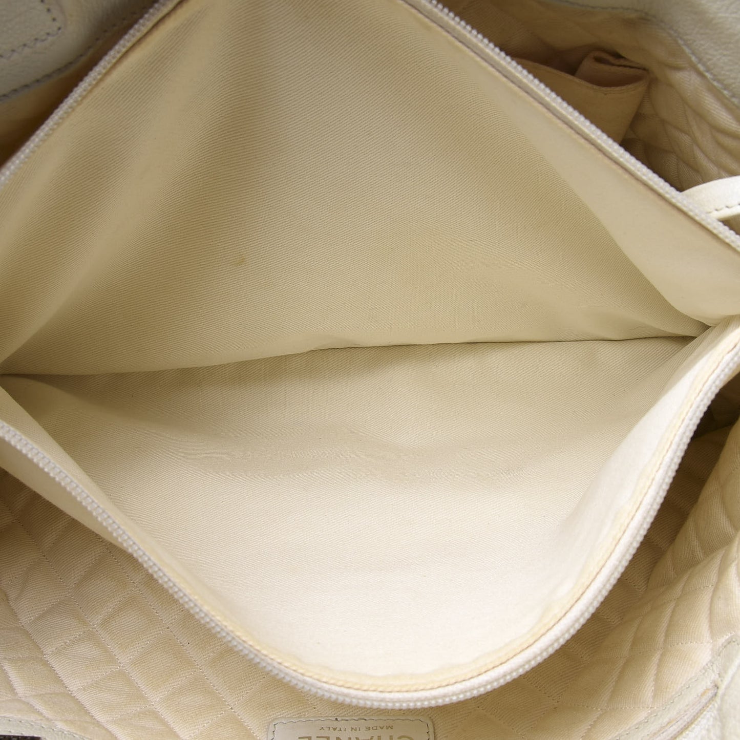 Goatskin Perforated Large CC Tote White