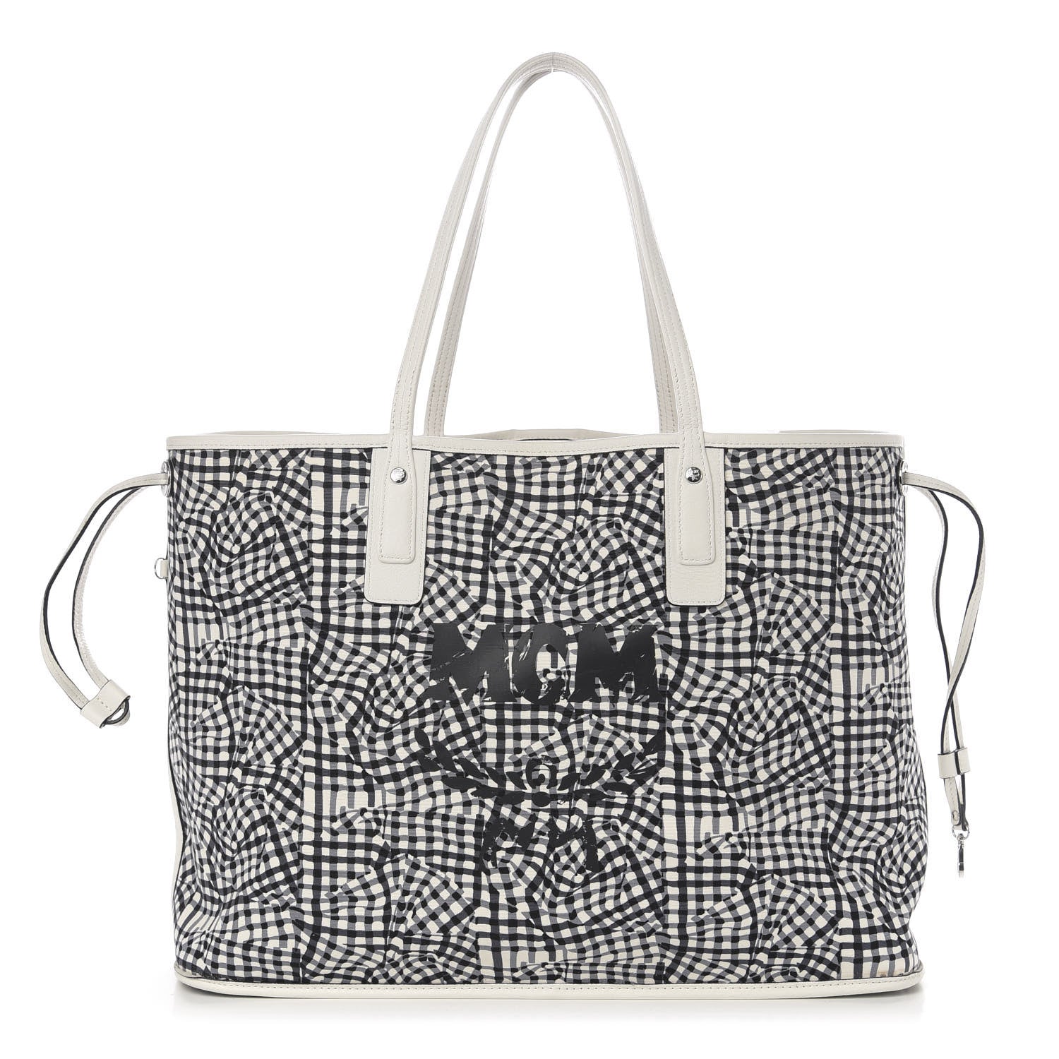 MCM Visetos Large Liz Reversible Shopper Tote White 3 of 14