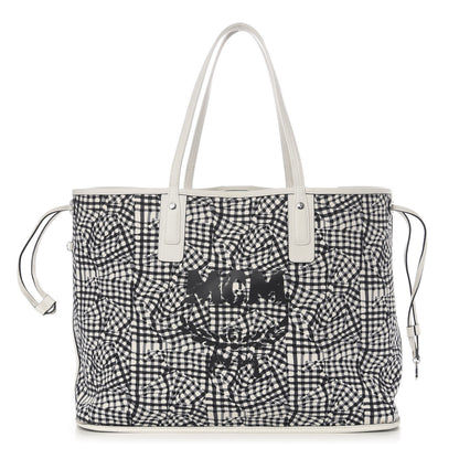 MCM Visetos Large Liz Reversible Shopper Tote White 3 of 14