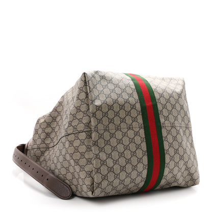 Gucci Tender GG Supreme Monogram Textured Dollar Calfskin Web Medium Jackie 1961 Crossbody Bag Beige Ebony New Acero 4 of 10