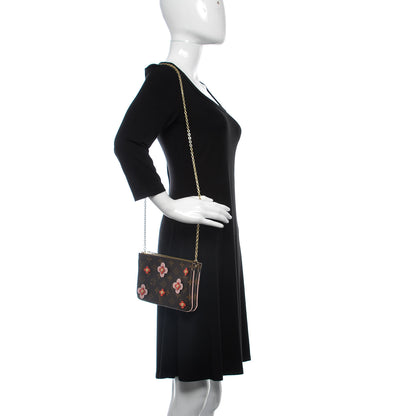 Louis Vuitton Monogram Blooming Flowers Double Zip Pochette 2 of 9
