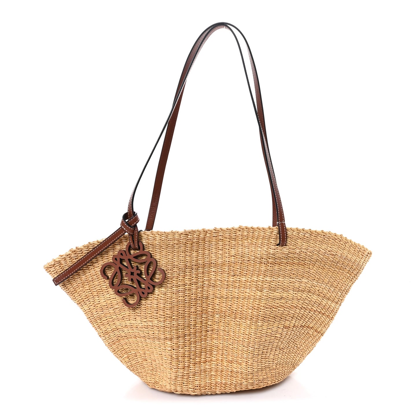 Calfskin Raffia Paulas Ibiza Small Basket Tote Bag Natural Pecan