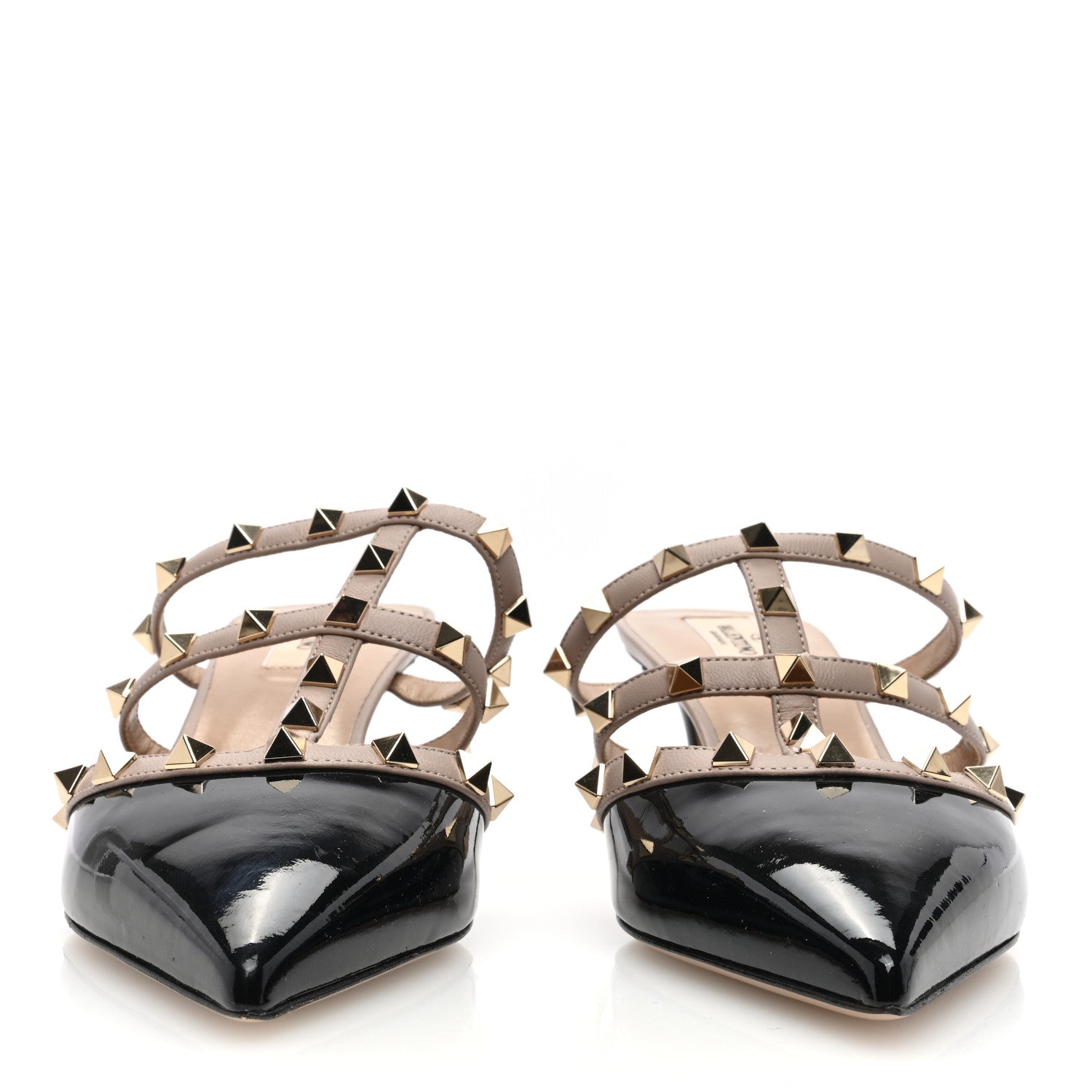 Valentino Garavani Patent Rockstud 50mm Cage Mules 39.5 Black Poudre 3 of 8