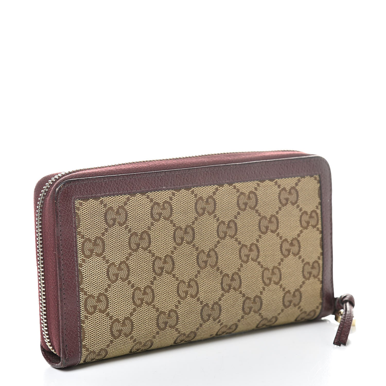 Gucci Monogram Zip Around Wallet Burgundy 3 of 15