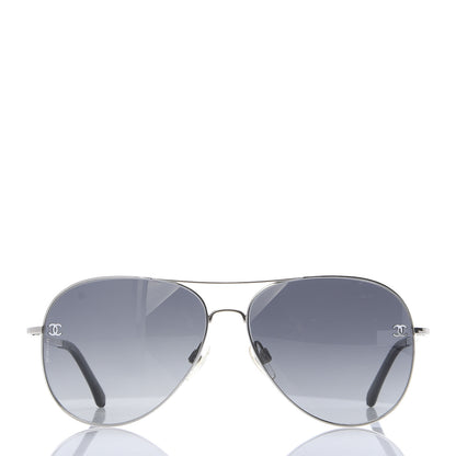 Chanel Aviator CC Sunglasses 4189-T-Q Black 2 of 8