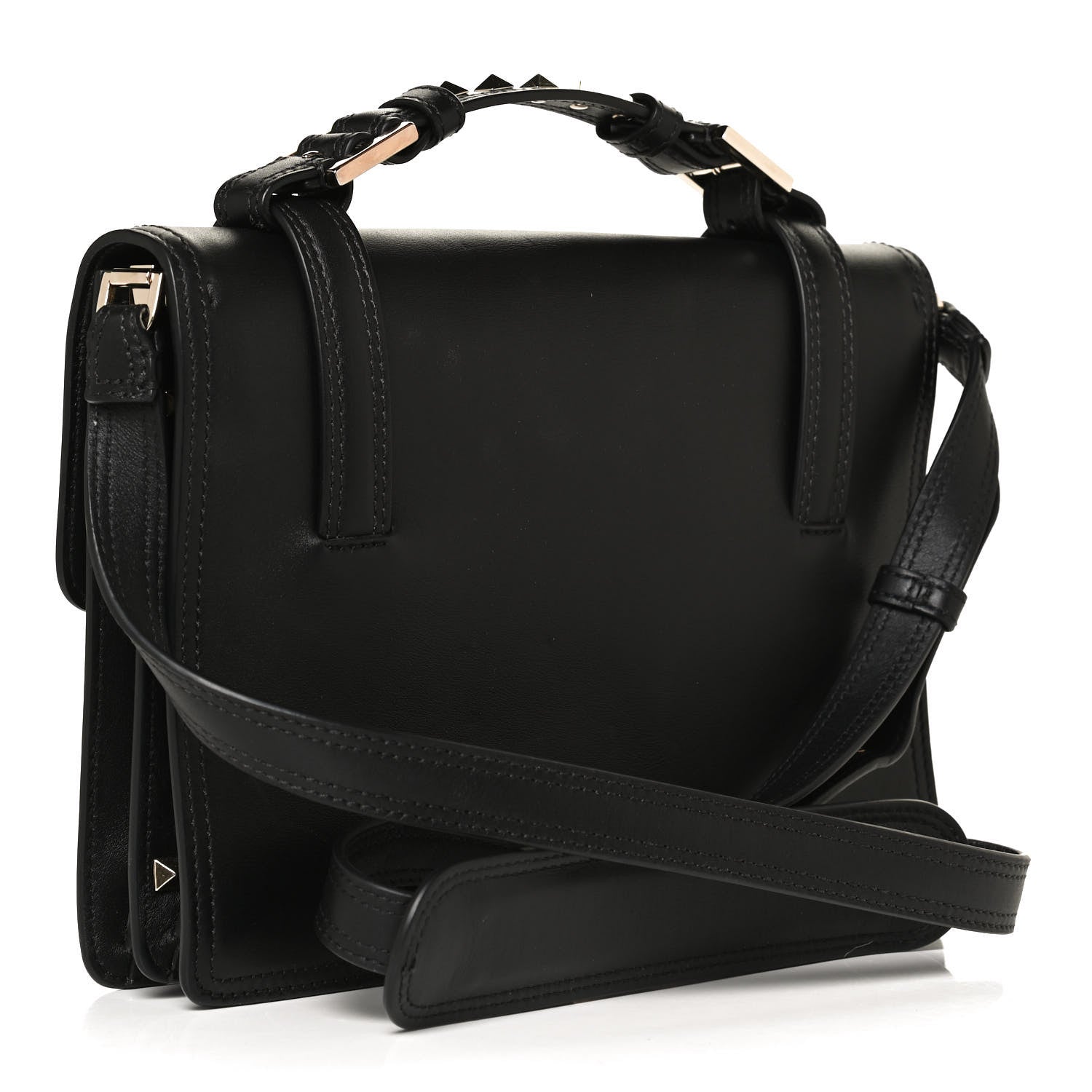 Valentino Garavani Vitello Medium Rockstud Cabana Top Handle Satchel Black 3 of 10