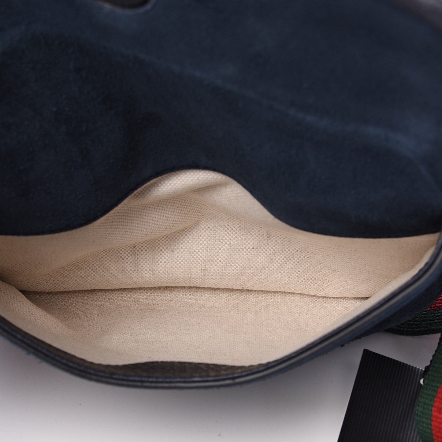 Suede Web Small Neo Vintage Double Flap Messenger Bag Blue
