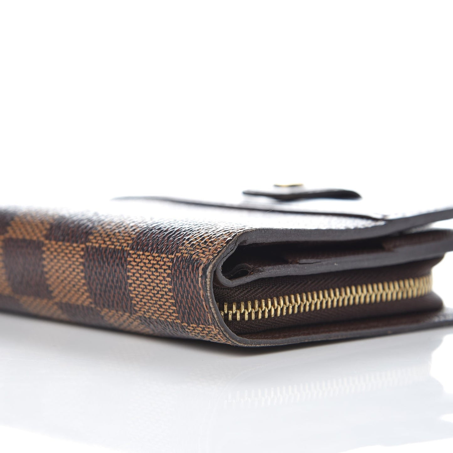 Damier Ebene Zippe Zipped Compact Wallet
