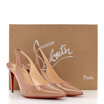 Christian Louboutin Patent Kate Sling 85 Pumps 35 Nude 8 of 8