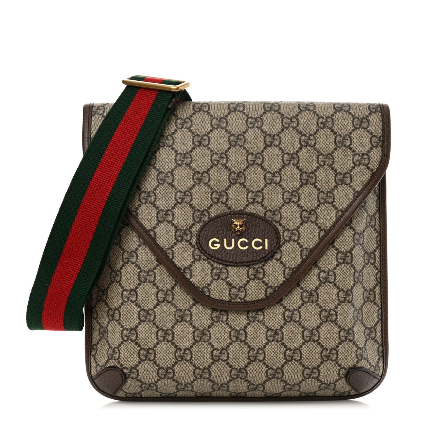GG Supreme Monogram Web Medium Neo Vintage Flap Messenger Bag Beige New Acero
