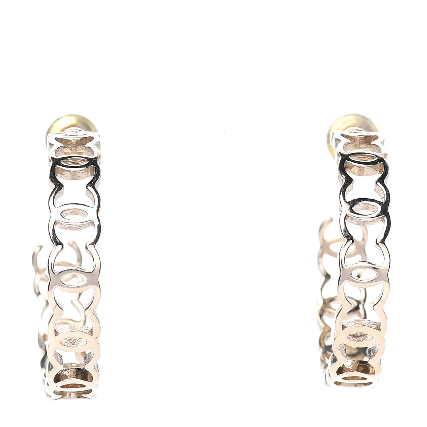 Metal CC Hoop Earrings Gold
