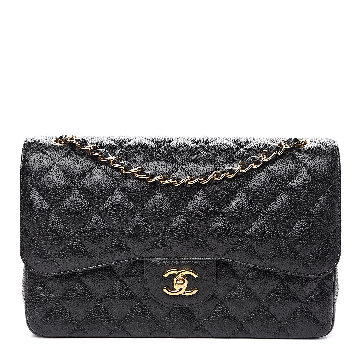 Chanel Caviar Quilted Jumbo Double Flap Black 1 of 10