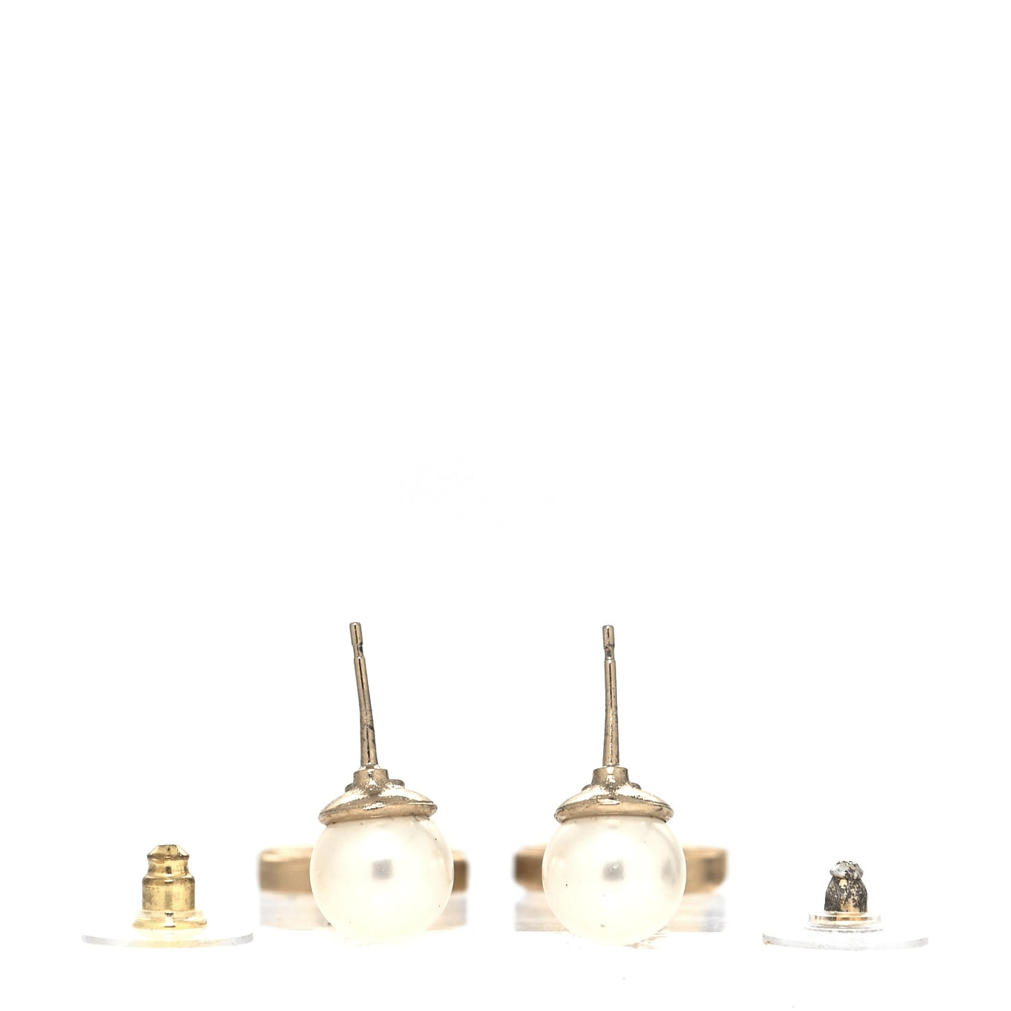 Crystal Pearl CC Drop Earrings Gold