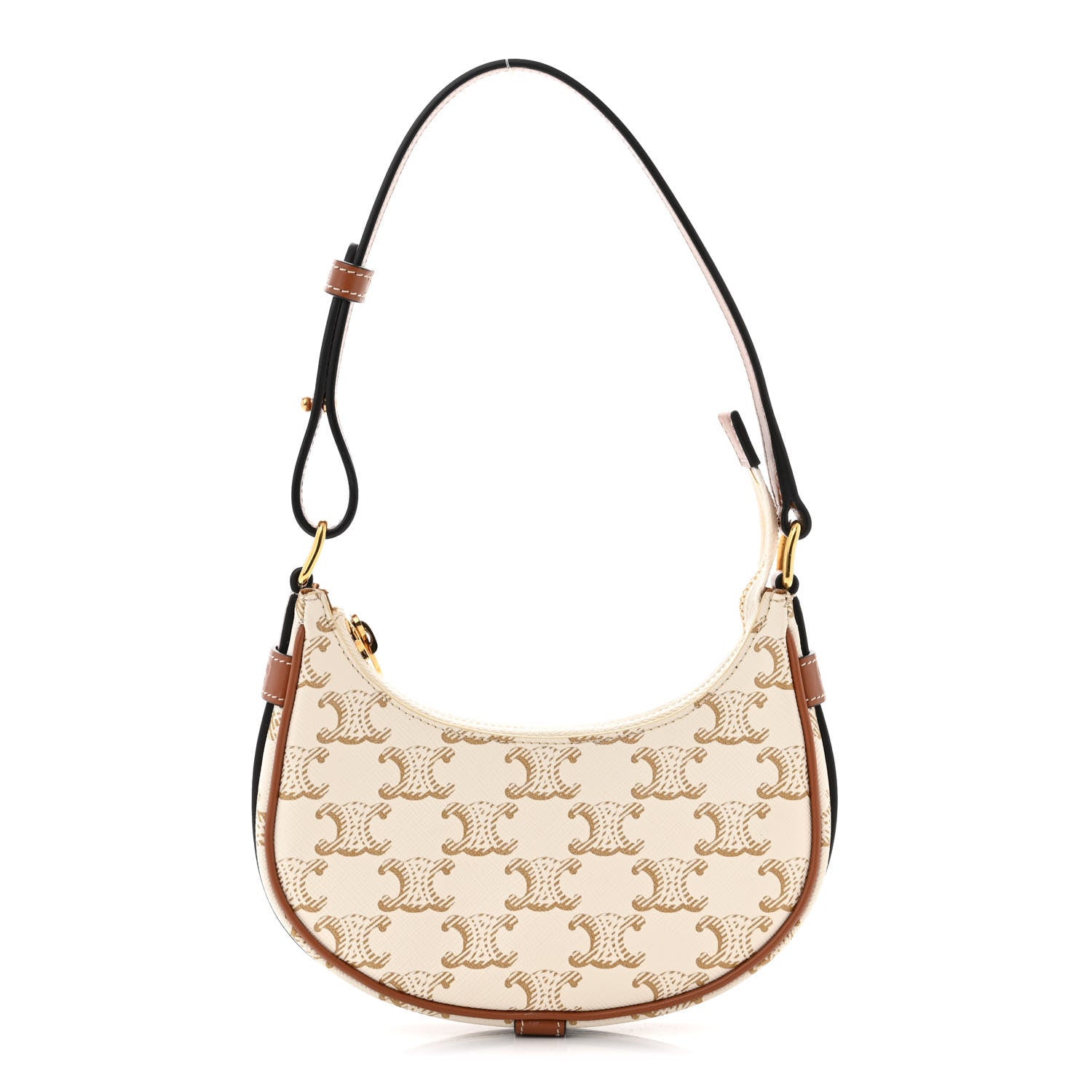 Celine Canvas Calfskin Mini Ava Triomphe Shoulder Bag White 1 of 11