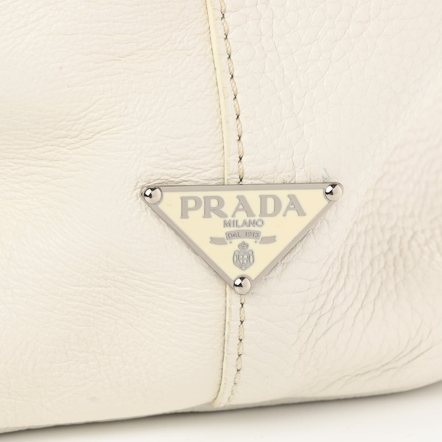 Vitello Daino Shoulder Bag White