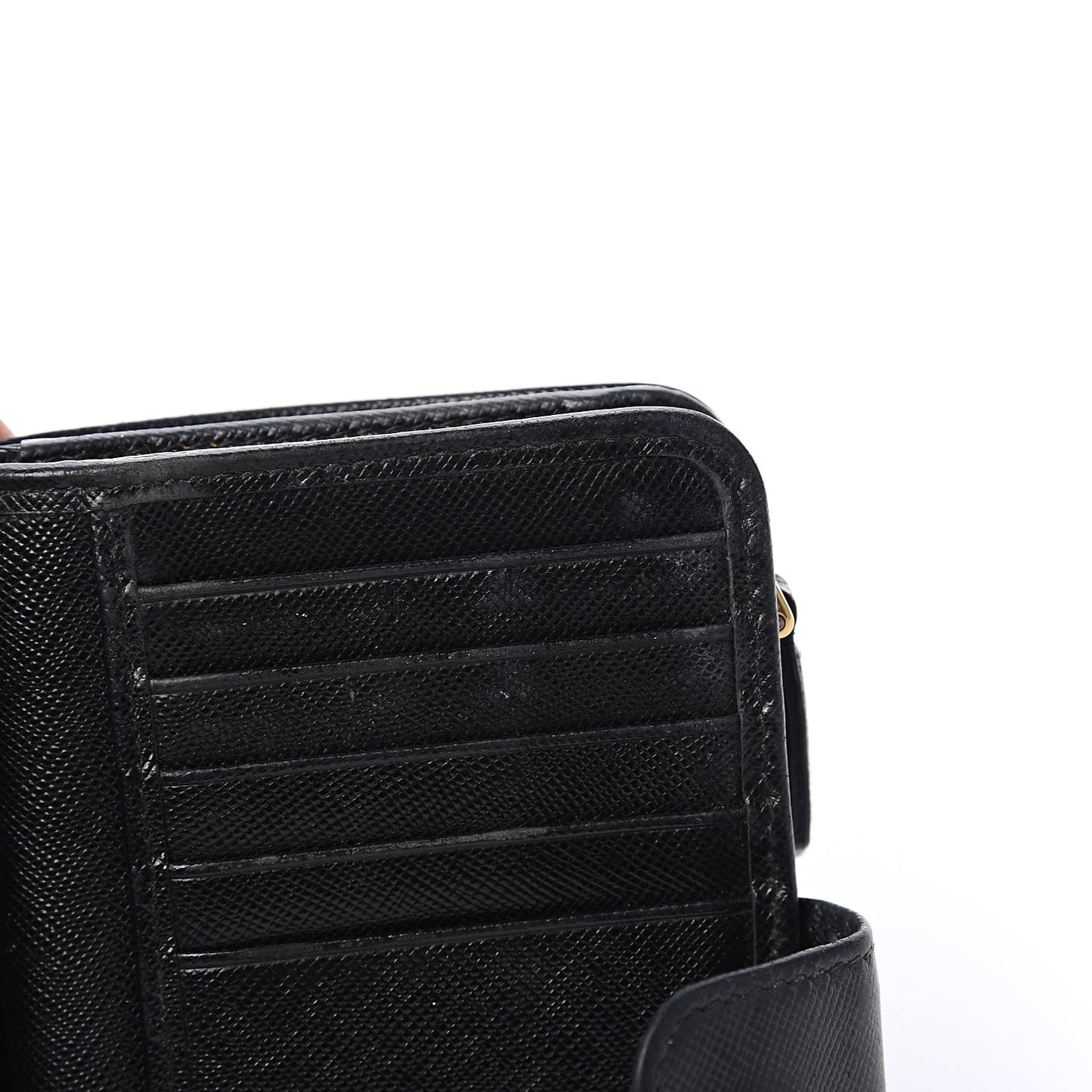 Saffiano Metal Compact Wallet Black