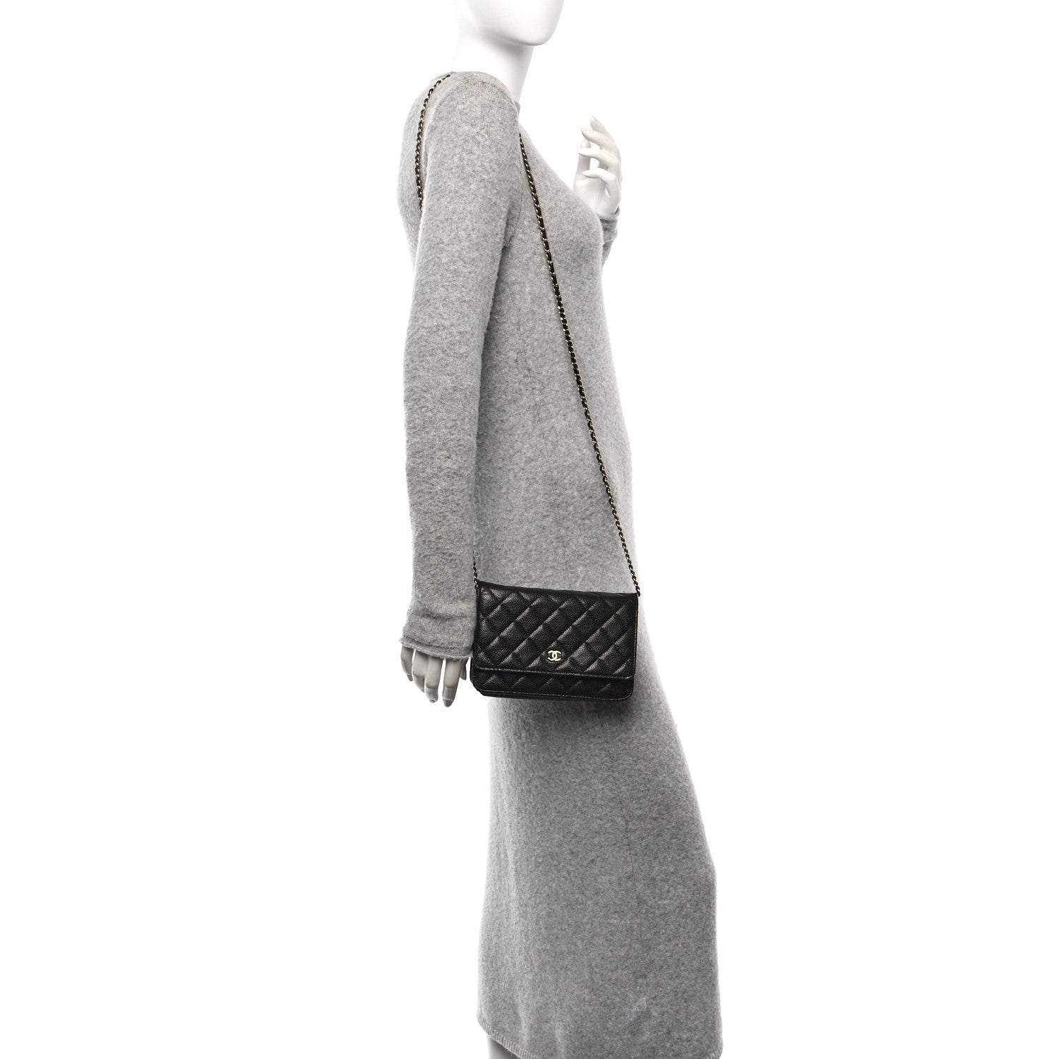 Chanel Caviar Quilted Wallet on Chain WOC Black 2 of 12