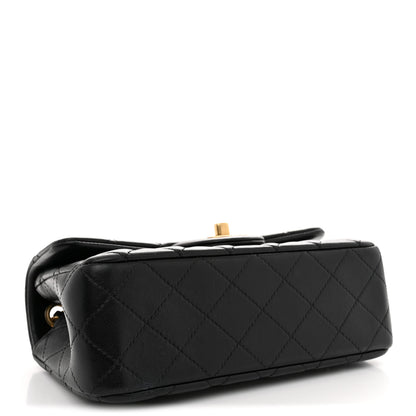Chanel Lambskin Quilted Mini Rectangular Pearl Crush Flap Black 4 of 12